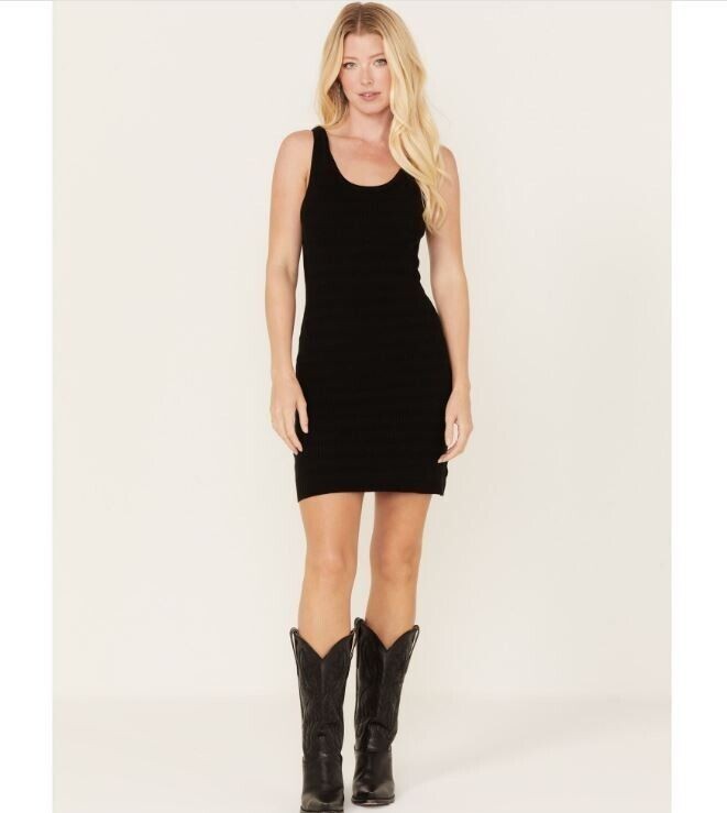 NWT Spell Black Knit Sunray Mini Dress M