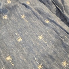 Old Navy Women’s Blue Chambray Shirt Dress XS Collared Button Palm Tree
