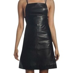 Remain Birger Christensen Andrea Mini Dress Black UK6 EU34 US2 Sheep Leather