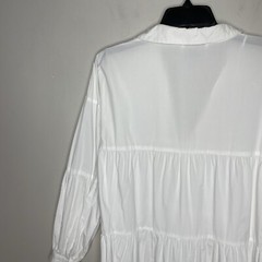 JUST FEMALE Brandy Dress Women XS White Poplin Shift Organic Cotton Long Sleeve