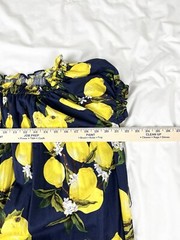 INA Lemon Dress Navy Tiered Ruffles High-Low Tie Waist Short Sleeve Sz Sm Whimsy