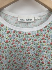Roller Rabbit T-Shirt Floral Sleep Dress Round Neck Short Sleeve Sz S Preppy