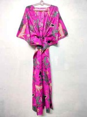 Indian Vintage 100% Cotton Long Beach Maxi Kaftan Dress One Size Caftan Kimono