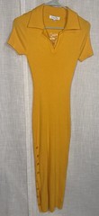 NEW Emory Park Yellow Mustard Women’s S Knit Sweater Dress Long Midi Buttons