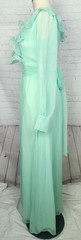 Vintage 60&rsquo;s 70&rsquo;s Maxi Dress Ruffle Waist Tie Prom Wedding Guest Formal MOD S
