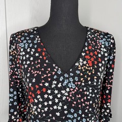 CeCe Black 3/4 Sleeve Stretch Sheath Dress Sz S NWT Elegant Work Office