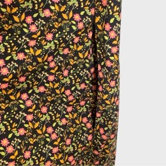 Nation Ltd Black Pink Green Floral Print Cotton Malena Dress Size Medium