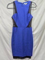 Elizabeth and James Blue/Black Sheath Dress 2 Sleeveless Round Neck Short Lined