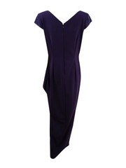 Alex Evenings Women&rsquo;s Embellished Draped Column Gown (16, Purple)