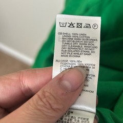 NEW Reiss emerald green Esme surplice side tie linen midi dress