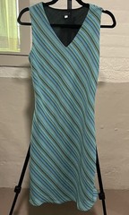 Lapis Sleeveless Dress, Teal Striped, Women’s Small