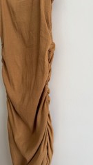 Organic Basics Core Rib Ruched Side Dress Ocher Size XS 95% Organic Cotton