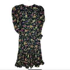 NWT Black Halo Nadir Puff Ruched Sleeve Midi Dress Black Size 4 Retail $415