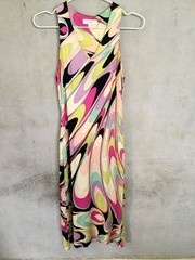 EMILIO PUCCI Womens Dress Multicolor Geometric Pink Purple Black 550