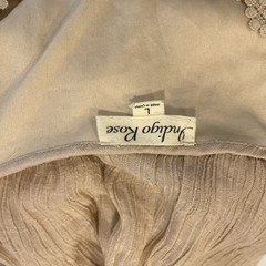 Indigo Rose Prairie Renaissance Maxi Dress L Beige Cottagecore Doily Boho Gauzy