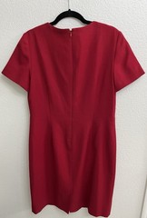 Talbots Red 100% Wool Sheath Dress Size 12 Career Office Holiday Classic