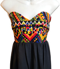GLAMOROUS Strapless Multicolor Short Dress Size M Embroidered NWT