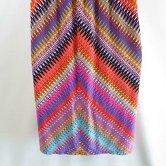 Peck & Peck Mini Dress Pretty Chevron Print Elastic Waist Cap Sleeves Size 4