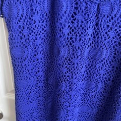 Tommy Bahama Women&rsquo;s Lined Crochet Maxi Dress Beach Cover Up Cobalt Blue S/P
