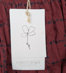 Christy Dawn Addison Dress Womens Large Midi Crimson Trellis Milkmaid Whimsigoth