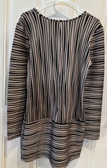 Isle Apparel Size L Tunic Dress Brown Black Texture Long Sleeves Made in Turkey