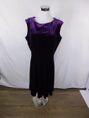 Danny & Nicole Medium Purple Velvet A-Line Dress Glam Witch