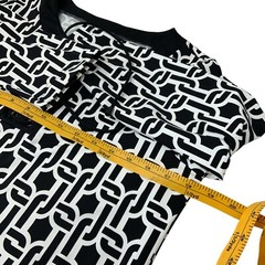 Lands&rsquo; End Women’s Size Small Black White Lace Up Chest Geometric Dress