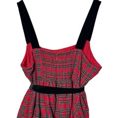 Sugarlips Arvada Red Multi Plaid Mari Tiered Midi Dress Size 3X