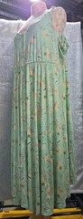 Torrid Midi Super Soft Button-Front W/ Pockets Green Floral Skater Dress 5 XL