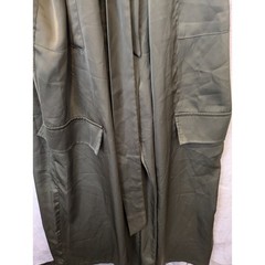 Scoop Utility Maxi Dress Women&rsquo;s XL Olive Green Belted Satin Cargo Pockets