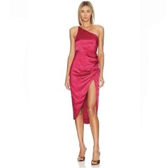 NWT Lovers + Friends Renata Midi Dress Red One Shoulder Revolve $228 Women’s S