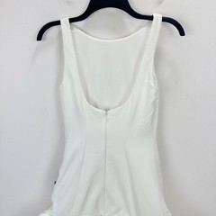 Lulus Superb Aura White Ruffled Drop Waist Mini Dress Bubble Hem Party XS NWT