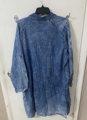 FashionWeb Blue Denim Shirt Dress Button Front Collared Long Sleeve Knee 3X
