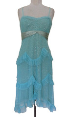 BCBGMAXAZRIA ASO TAYLOR SWIFT Debut Era Aquamarine Blue Beaded Dress M