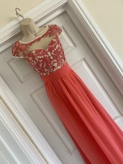 EXQUISITE QUIZ SIZE 8/10 EMBROIDERY & APPLIQUÉ FIT & FLARED LONG OCCASION DRESS