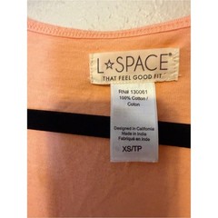 L Space Wildwood scoop neck, Rouched mini dress, peach. Size XS