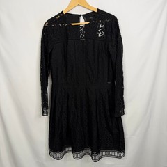 Armani Exchange Womens Black Lace Long Sleeve Dress Size 10 NEW