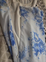 Princess Polly White Blue Floral Maxi Dress Lace Bust Tie Front Side Zip Coquett