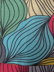 Abstract Leaf Print Dress Button Front Boho Retro Artsy Bohemian Colorful Small