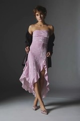 UO NWT Silence + Noise Luna Velvet Strapless Midi Dress -Lavender – Size X Large