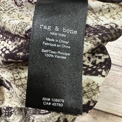 Rag & Bone Snake Print Bodycon Mini Dress Womens Long Sleeve Beige XS