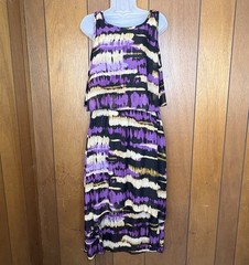 Robert Louis Dress Women M Purple Black High Low Boho Fairy Whimsigoth Festival
