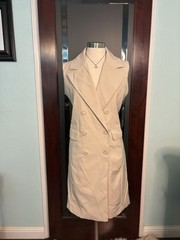 New Bagatelle Collection Double Breasted Sleeveless Trench Dress Sz Medium $255