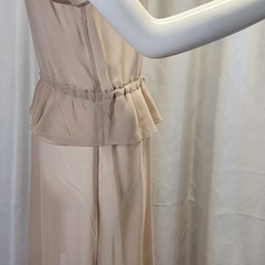 Sheer Button-Down Dress With Drawstring Waist & Ruffle Hem Size 6 Kensie NWT