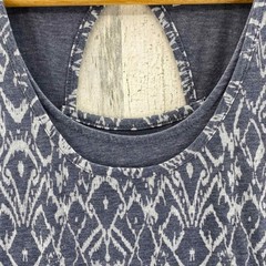 Mod-o-doc Dress Womens Medium Gray Polyester Cotton Blend Aztec Print Layered