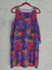 Leoma Lovegrove Multicolor Sleeveless Layered Tassels with Floral Print Dress