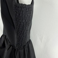 THE OCCASION By Old Navy Sz XS Black Mini Dress Taffeta Fit & Flare Bows LBD NWT