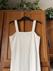NWT The Drop Women’s Amelia Rib Knit Midi Tank Dress Side Slits Ivory Medium