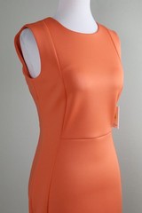 CALVIN KLEIN NWT $89 Solid Orange Scuba Neoprene Stretch Sheath Dress Size 4
