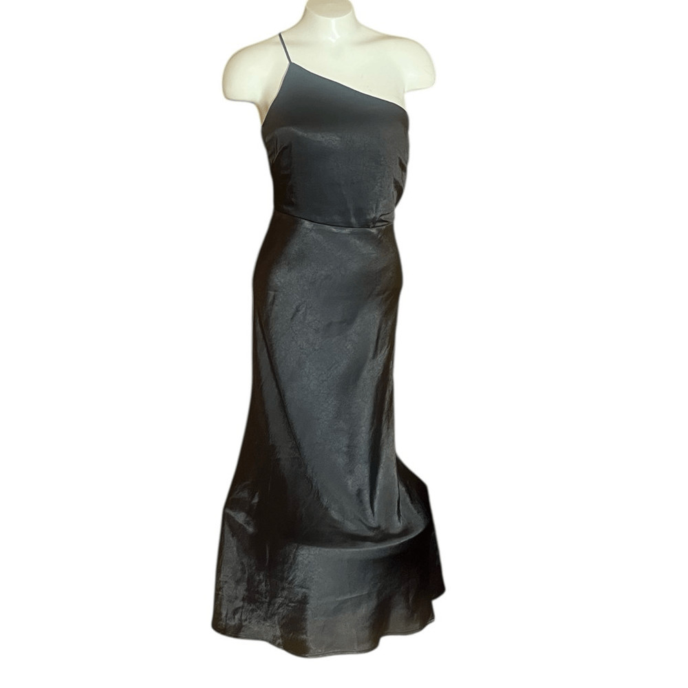 Billy J. Black Kimbra One Strap MIDI Slip Dress Sz 8 NWT